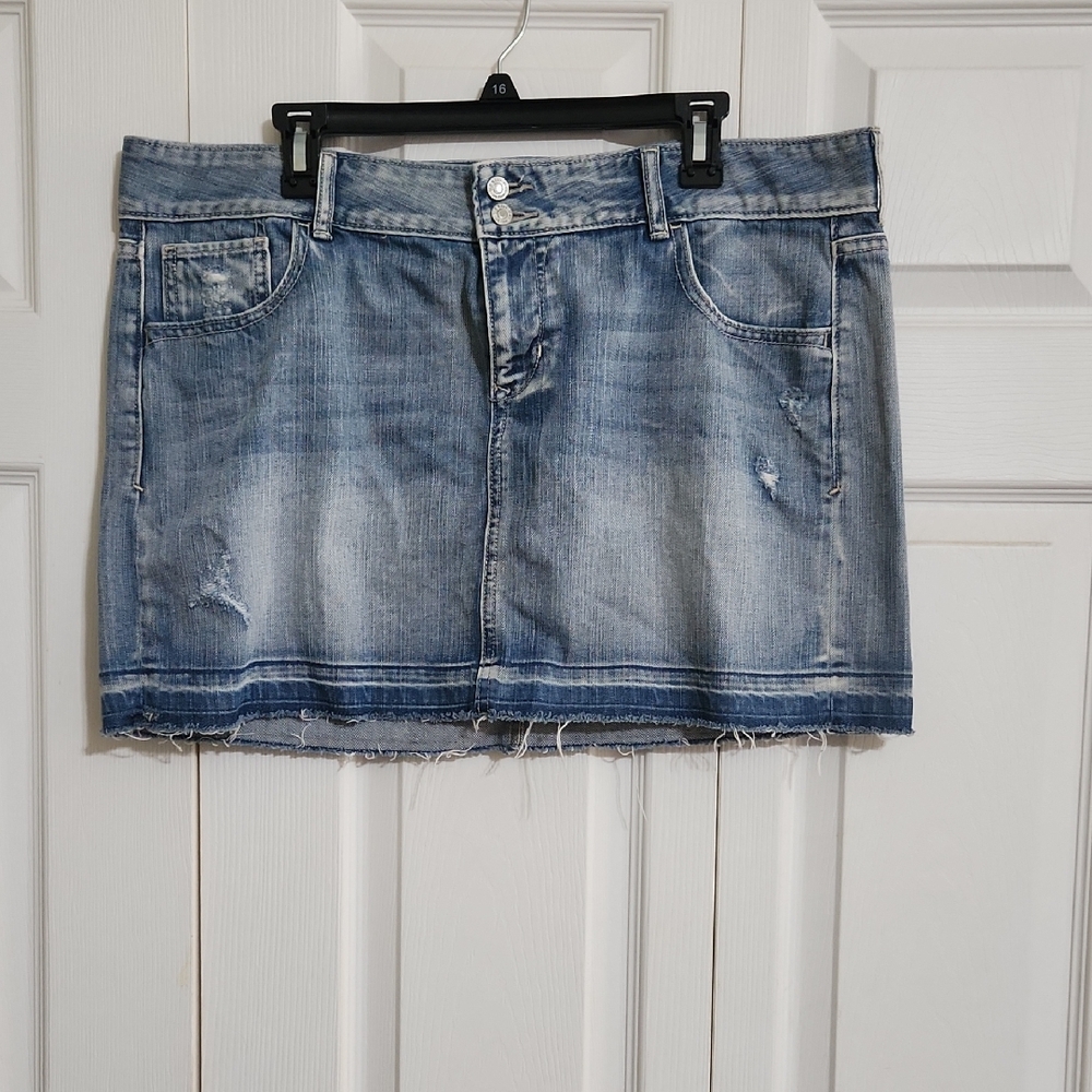 Old Navy Blue Denim Mini Skirt Casual
